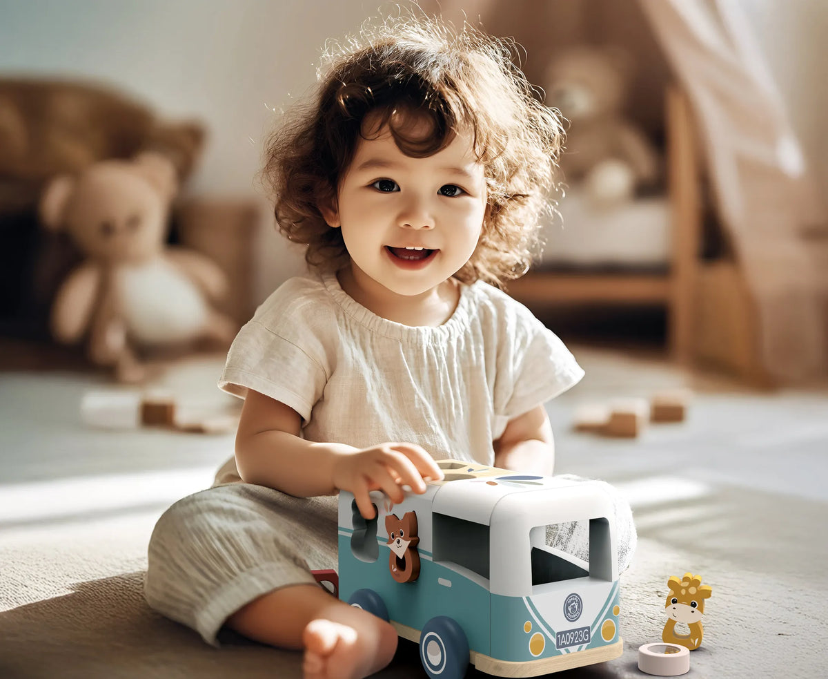 Wooden Van Shape Sorter Speedy Monkey Lil Tulips