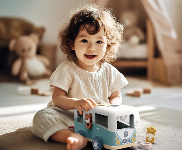 Wooden Van Shape Sorter Speedy Monkey Lil Tulips