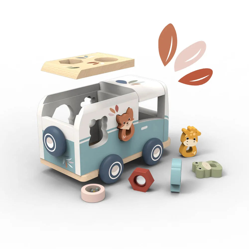 Wooden Van Shape Sorter Speedy Monkey Lil Tulips