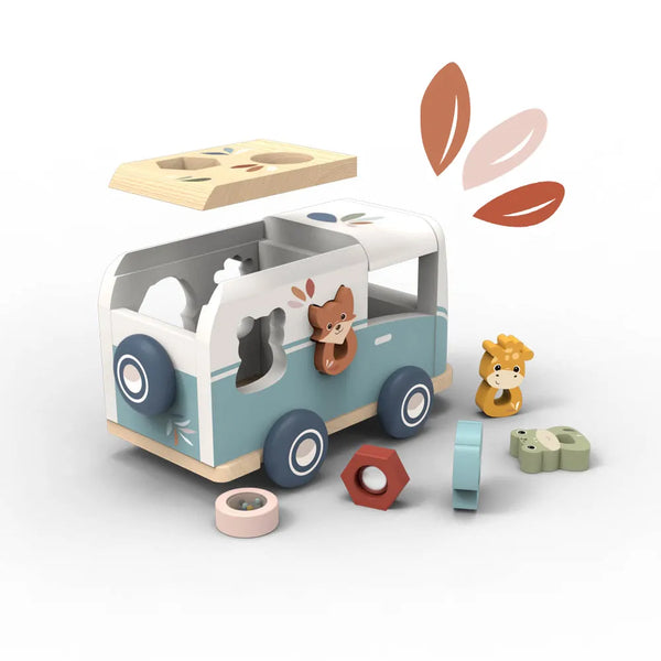 Wooden Van Shape Sorter Speedy Monkey Lil Tulips
