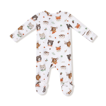 Woodland Animal Faces - 2 Way Zipper  Footie Angel Dear Lil Tulips