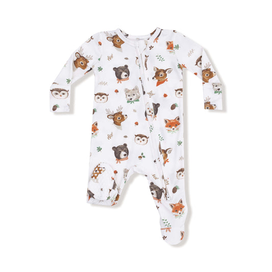 Woodland Animal Faces - 2 Way Zipper  Footie Angel Dear Lil Tulips