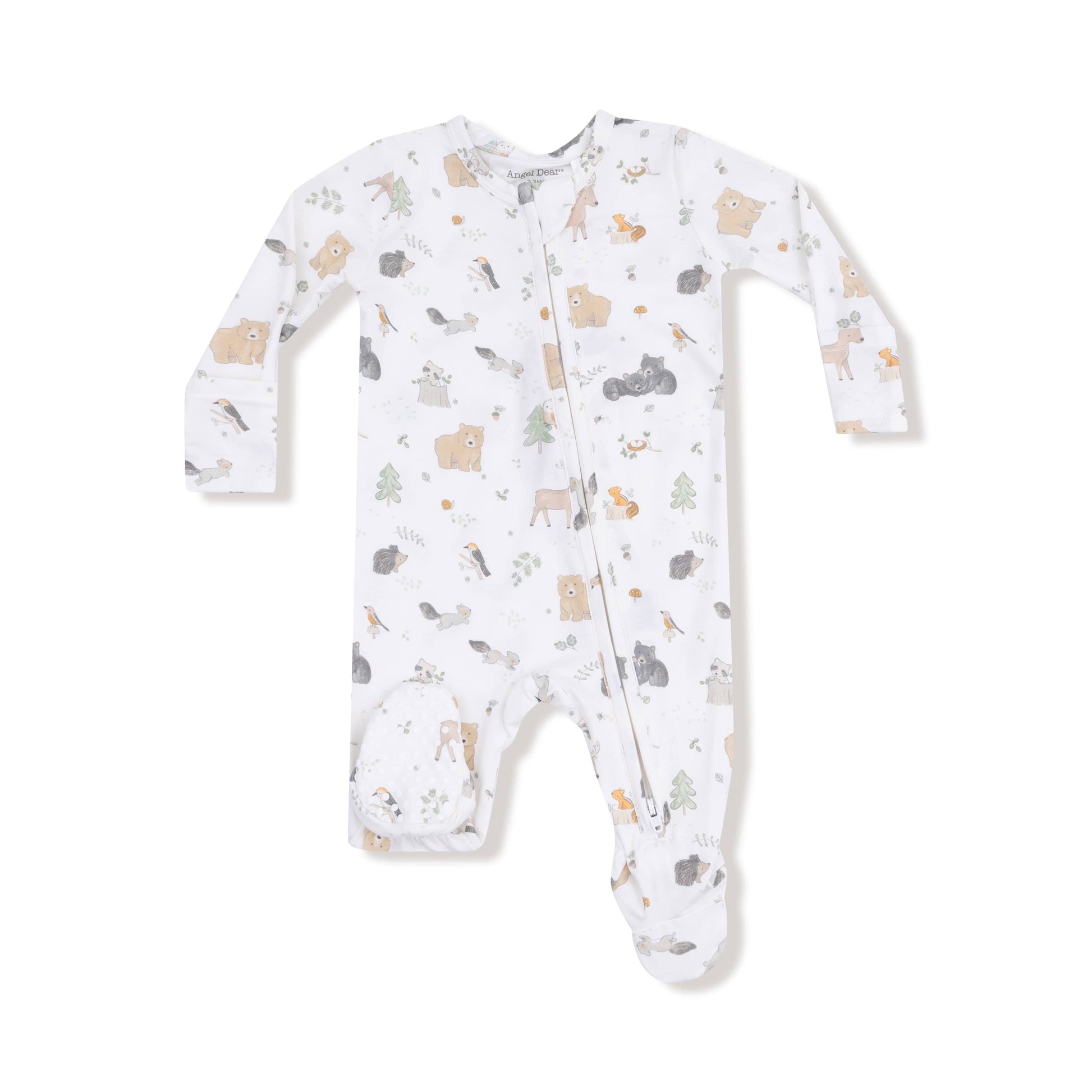 Woodland Babies - 2 Way Zipper Footie Angel Dear Lil Tulips