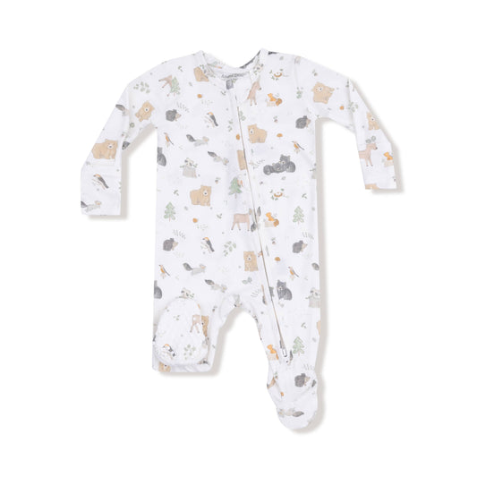Woodland Babies - 2 Way Zipper Footie Angel Dear Lil Tulips