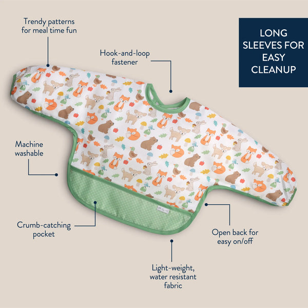 Woodland Itzy Everywhere Bib™ - Long Sleeve Water-Resistant Bib Itzy Ritzy Lil Tulips