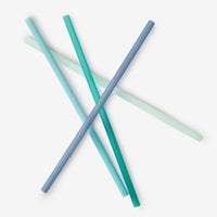 X-Long Reusable Silicone Straws - Fog/Teal/Sky/Mint (4pk) Silikids Lil Tulips