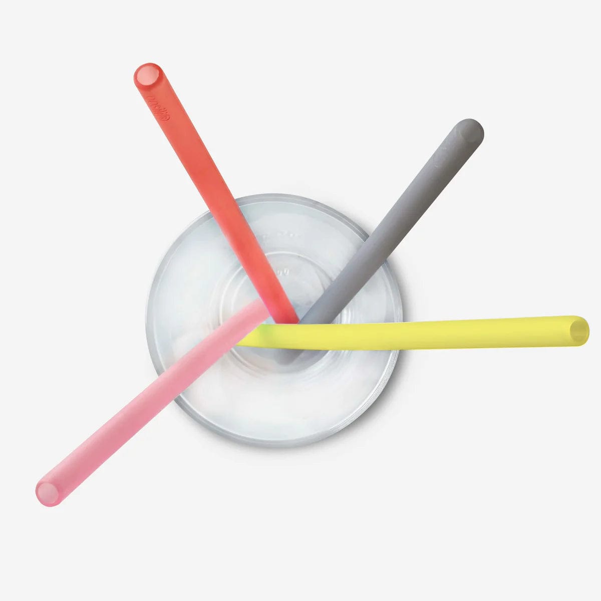 X-Long Reusable Silicone Straws - Pink/Yellow/Gray/Red (4pk)