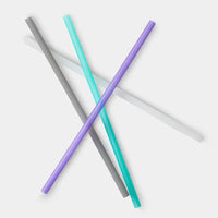 X-Long Reusable Silicone Straws - Sea/Fog/Frost/Violet (4pk) Silikids Lil Tulips