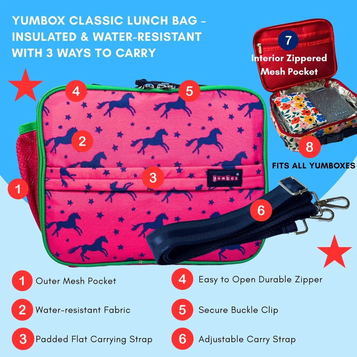 Yumbox Classic Insulated Lunch Bag – Equestrian Yumbox Lil Tulips
