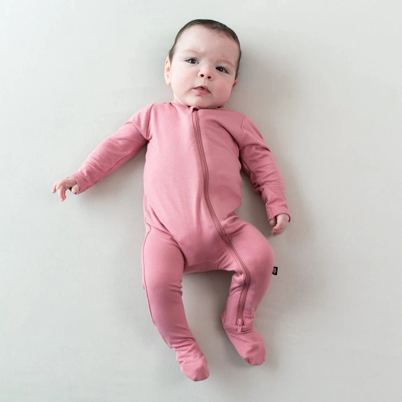 Zippered Footie in Apple Blossom Kyte Baby Lil Tulips