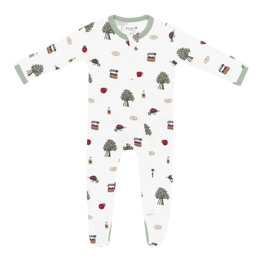 Zippered Footie in Apple Orchard Kyte Baby Lil Tulips