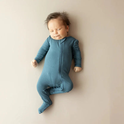 Zippered Footie in Atlantic Kyte Baby Lil Tulips