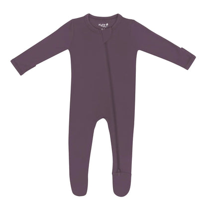 Zippered Footie in Currant Kyte Baby Lil Tulips