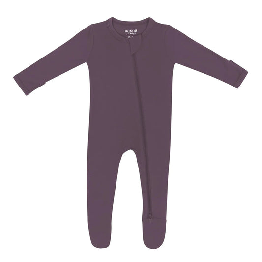 Zippered Footie in Currant Kyte Baby Lil Tulips