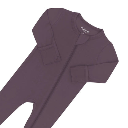 Zippered Footie in Currant Kyte Baby Lil Tulips