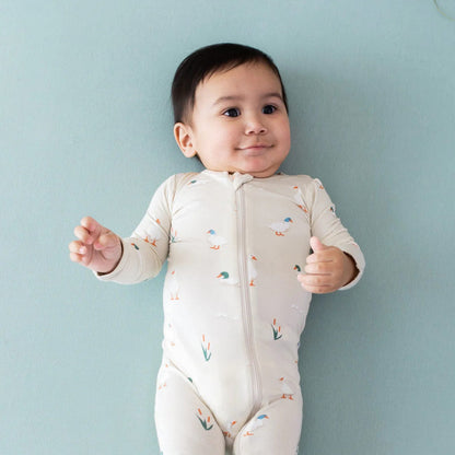 Zippered Footie in Duck Kyte Baby Lil Tulips