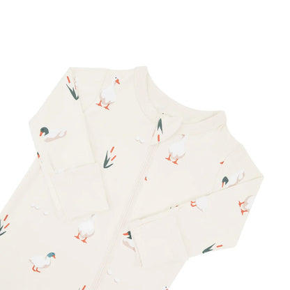 Zippered Footie in Duck Kyte Baby Lil Tulips