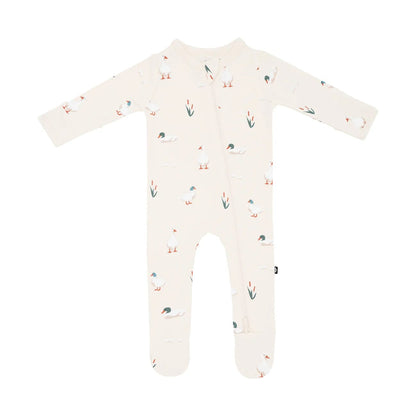 Zippered Footie in Duck Kyte Baby Lil Tulips