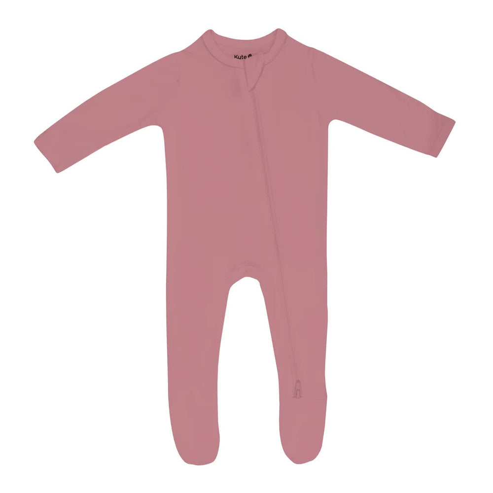 Zippered Footie in Dusty Rose Kyte Baby Lil Tulips