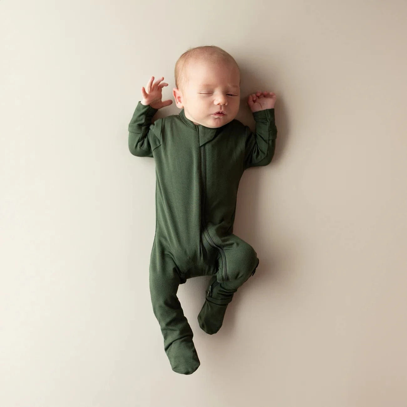 Zippered Footie in Fir Kyte Baby Lil Tulips