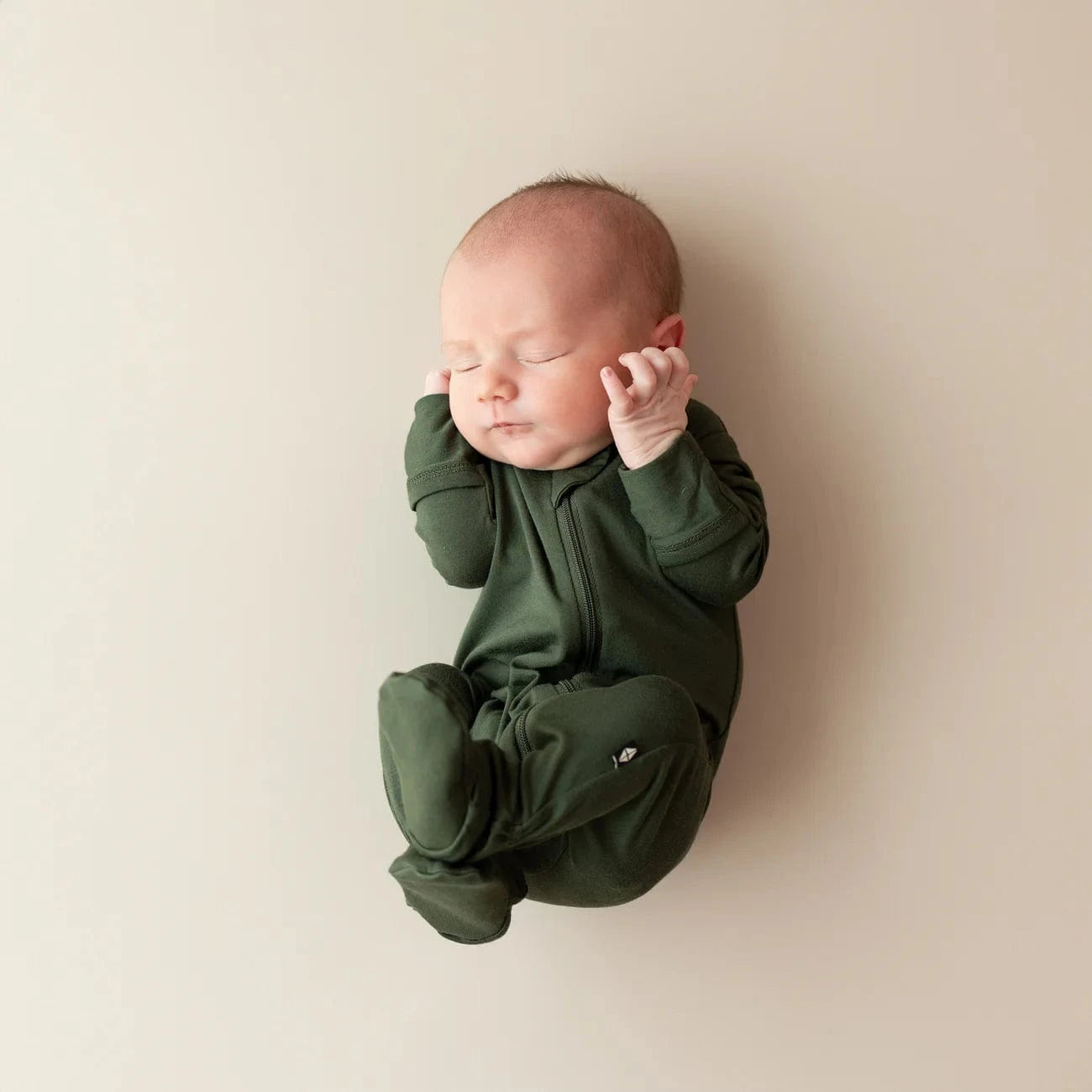 Zippered Footie in Fir Kyte Baby Lil Tulips