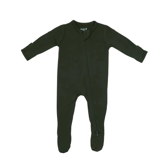 Zippered Footie in Fir Kyte Baby Lil Tulips