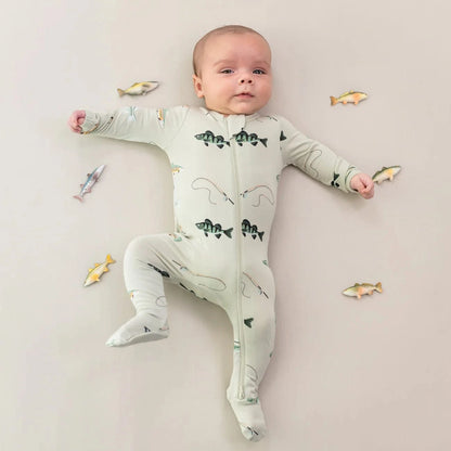 Zippered Footie in Fishing Kyte Baby Lil Tulips