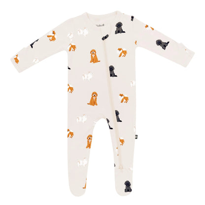 Zippered Footie in Fluffy Dog Kyte Baby Lil Tulips