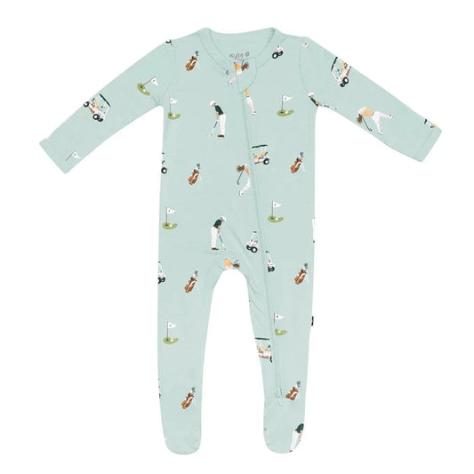 Zippered Footie in Golf Kyte Baby Lil Tulips