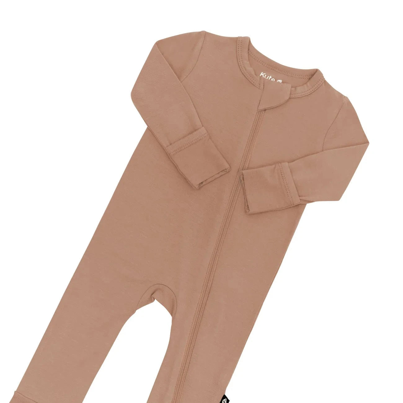 Zippered Footie in Latte Kyte Baby Lil Tulips
