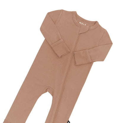 Zippered Footie in Latte Kyte Baby Lil Tulips