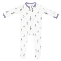 Zippered Footie in Lavender Kyte Baby Lil Tulips