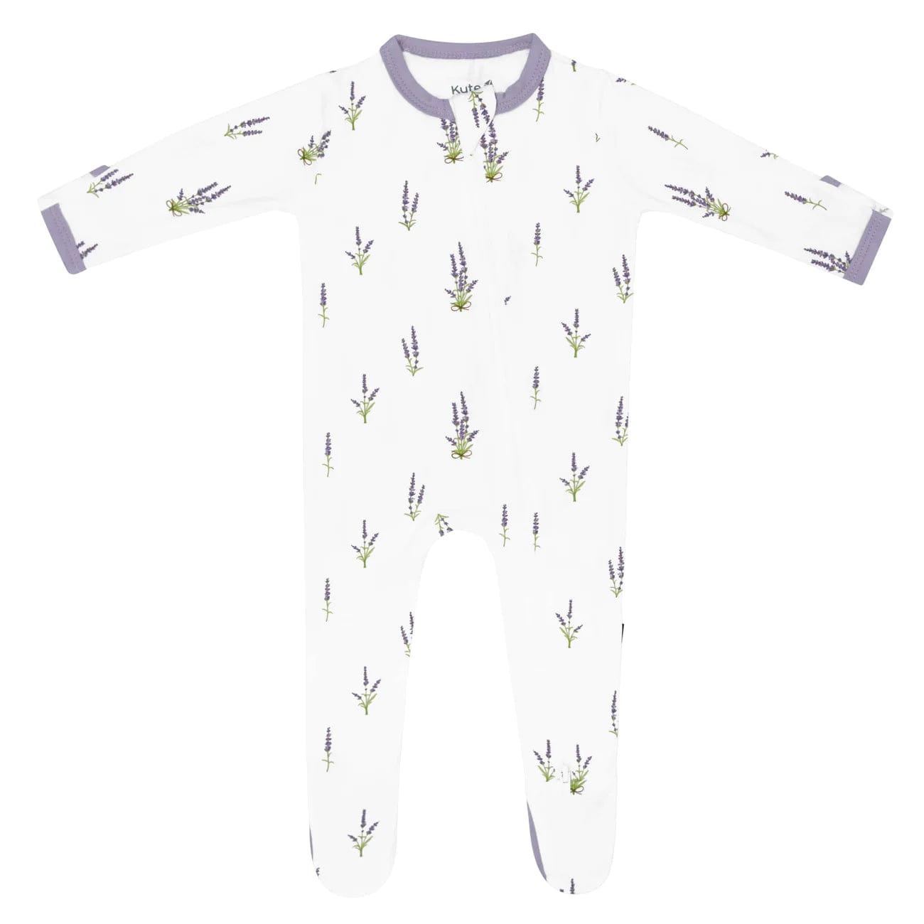 Zippered Footie in Lavender Kyte Baby Lil Tulips