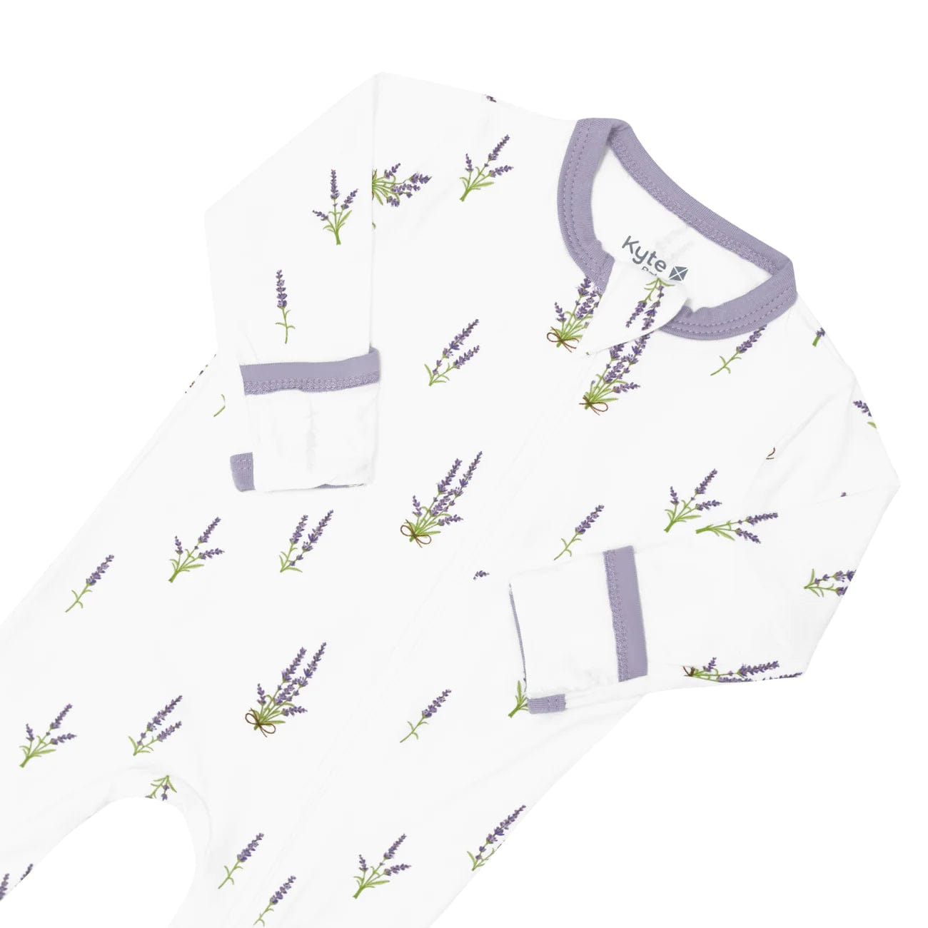 Zippered Footie in Lavender Kyte Baby Lil Tulips