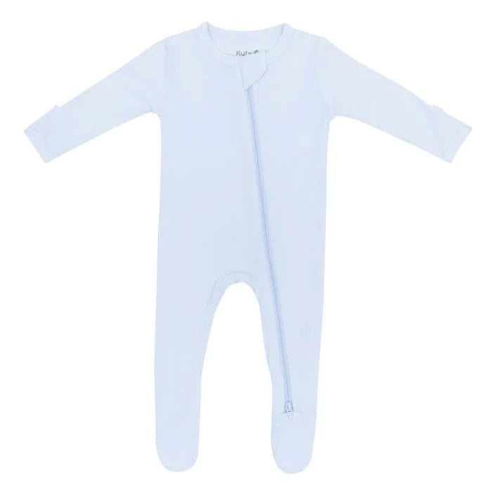 Zippered Footie in Mist Kyte Baby Lil Tulips