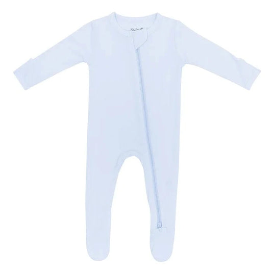 Zippered Footie in Mist Kyte Baby Lil Tulips