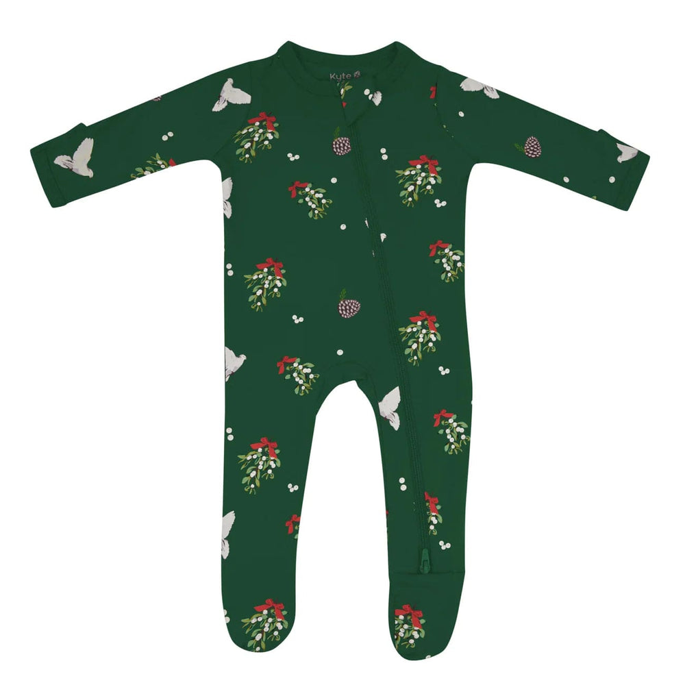 Zippered Footie in Mistletoe Kyte Baby Lil Tulips