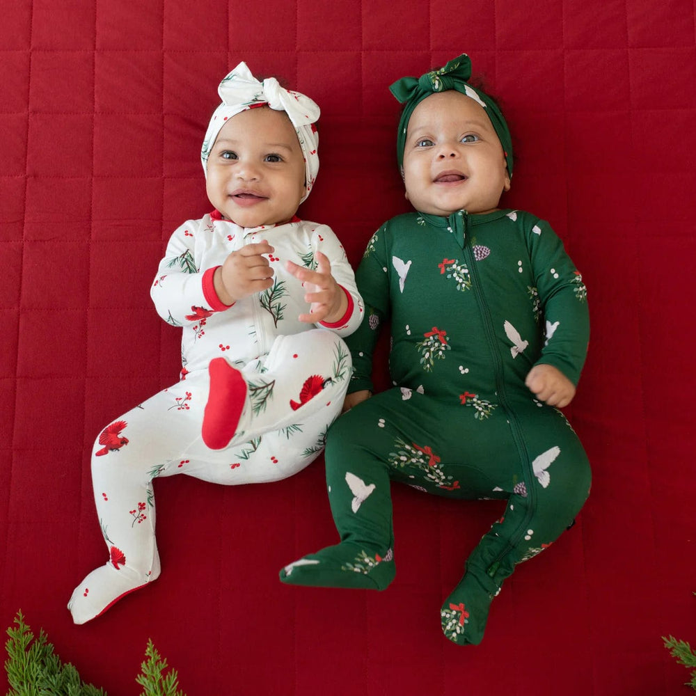 Zippered Footie in Mistletoe Kyte Baby Lil Tulips