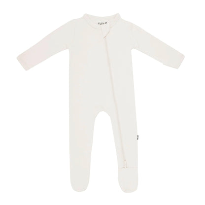 Zippered Footie in Oat Kyte Baby Lil Tulips