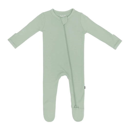 Zippered Footie in Thyme Kyte Baby Lil Tulips