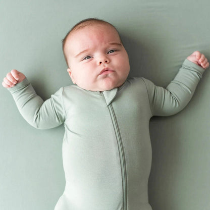 Zippered Footie in Thyme Kyte Baby Lil Tulips