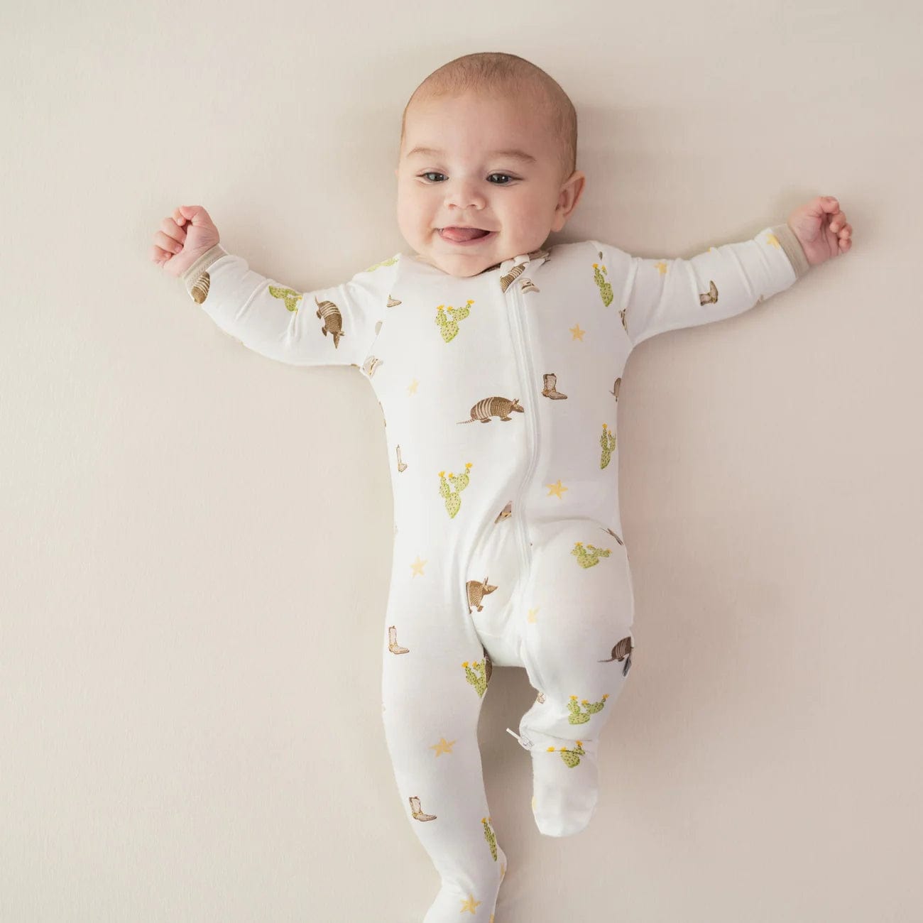 Zippered Footie in Western Kyte Baby Lil Tulips