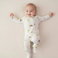 Zippered Footie in Western Kyte Baby Lil Tulips