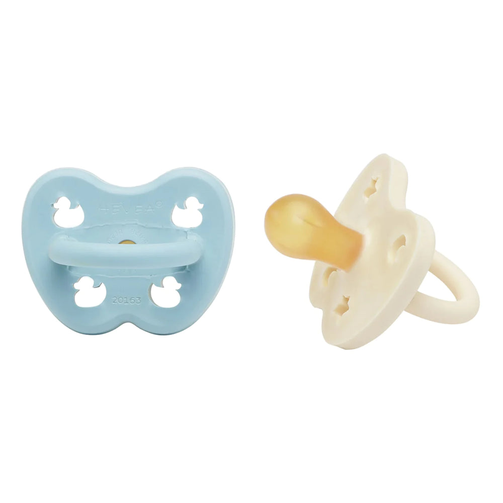 Baby Blue & Milky White Round Pacifier 2 Pack (0-3 Months)