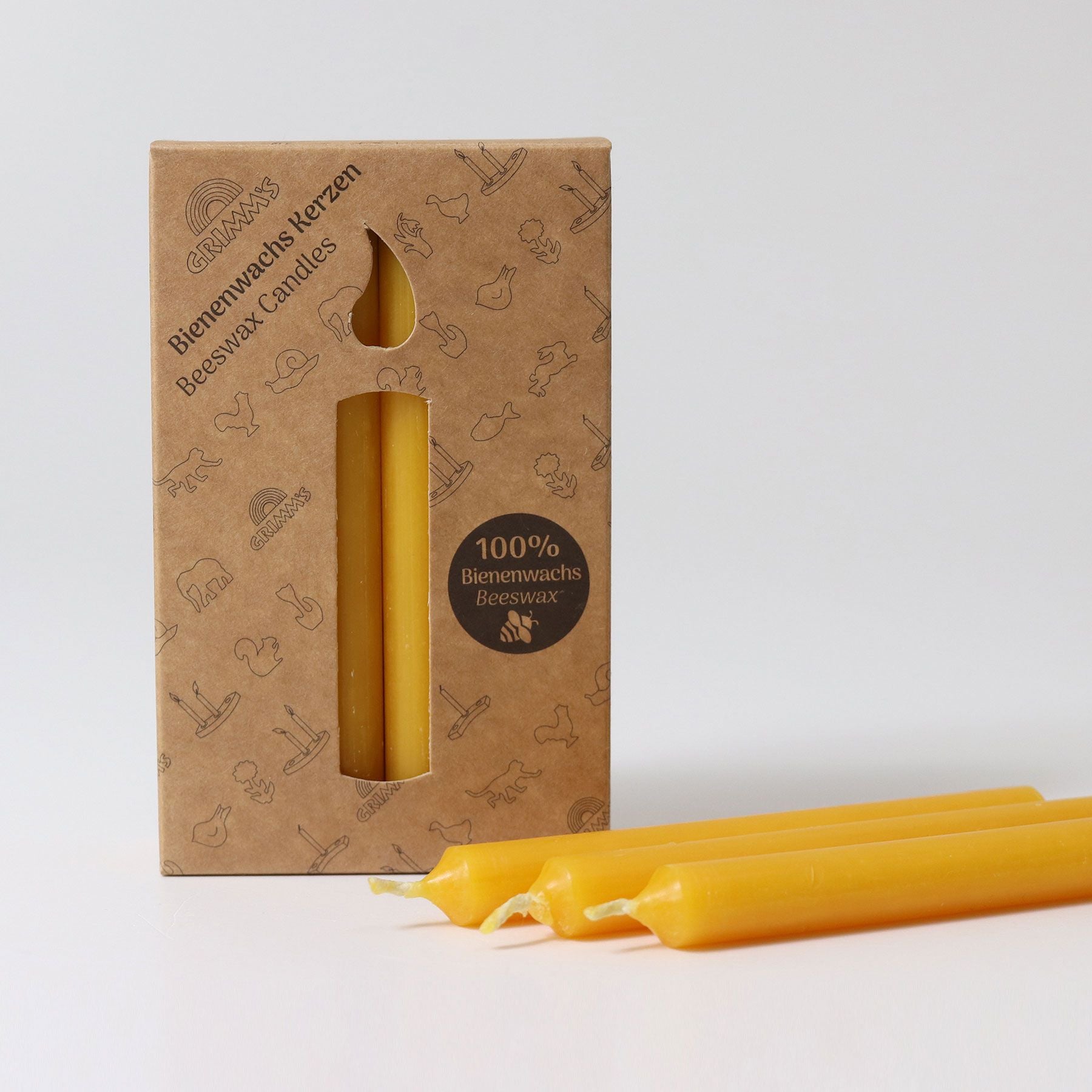 100% Amber Beeswax Candles - 12 pc.