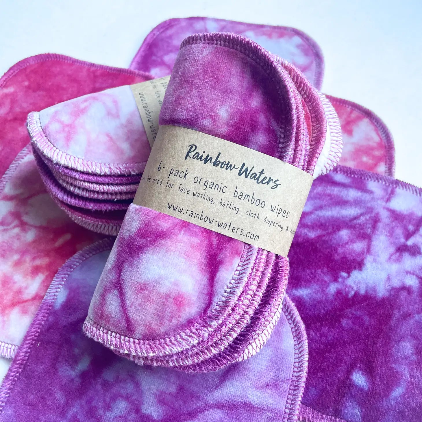 Viva Magenta 6-pack Tie Dye Organic Wipes