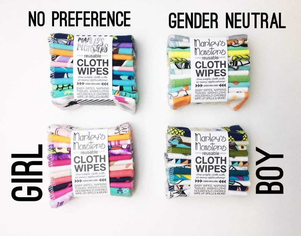 12 Cloth Wipes Marleys Monsters Lil Tulips