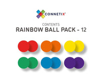 12 Piece Rainbow Replacement Ball Pack Connetix Lil Tulips