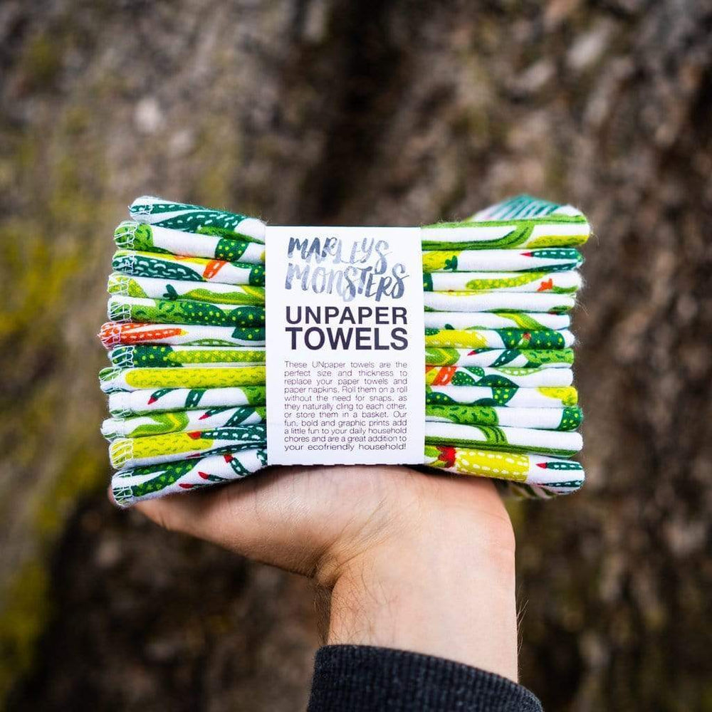 12 UNPAPER TOWELS - Cactus Toss Marleys Monsters Lil Tulips