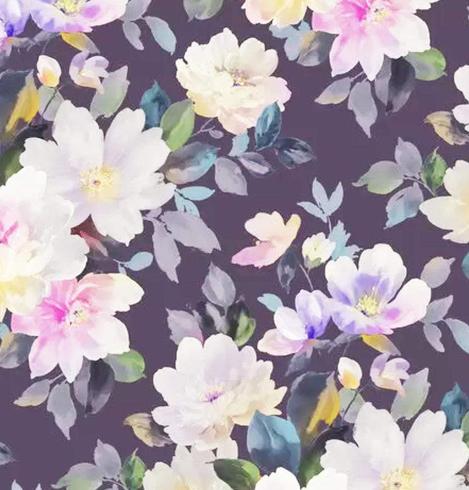 12 UNPAPER TOWELS - Purple Floral Marleys Monsters Lil Tulips